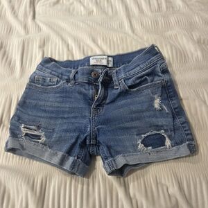 Abercrombie Kids Blue Distressed Jean Shorts